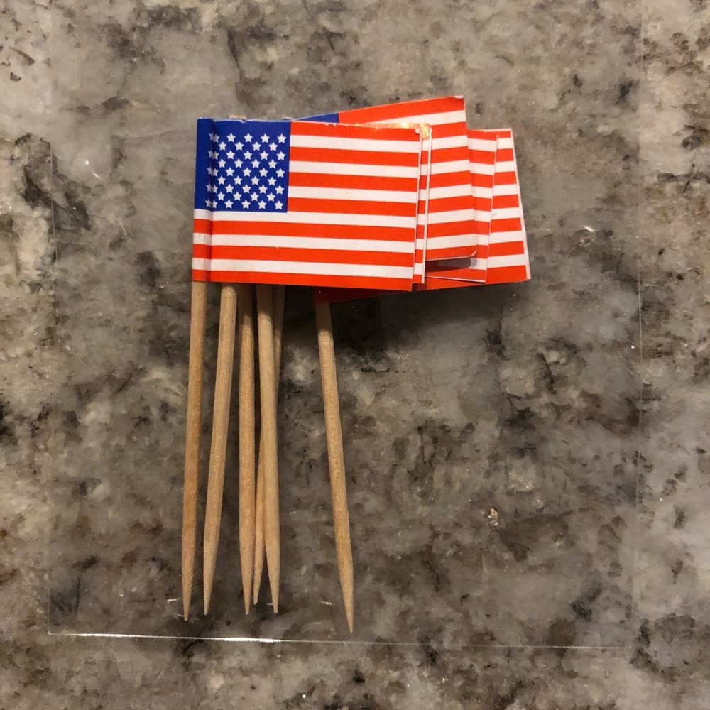 Flag cake topper set of 6
